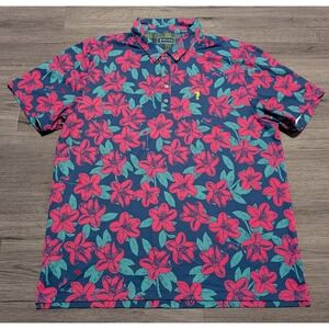 William Murray Men's Multicolor Floral Short Sleeve Polo‎ Golf Shirt Size XL